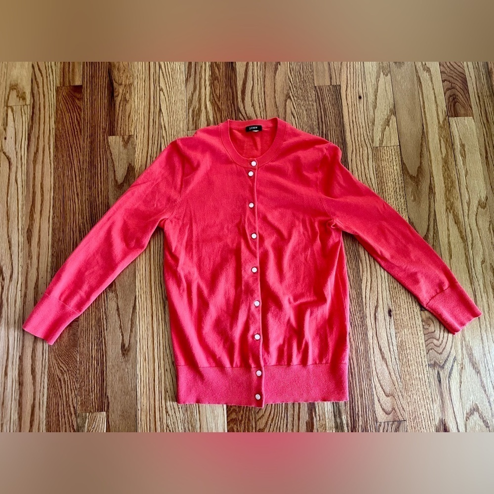 J. Crew 100% Cotton Cardigan | Size Small | Orange
